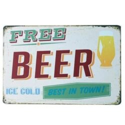 piastra metallo birra vintage