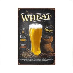 placca metallo birra vintage frumento