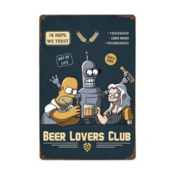 piastra metallica birra vintage homer bender fagiolo