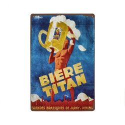 placca metallo birra vintage titan