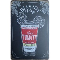 placca metallo bloody mary vintage
