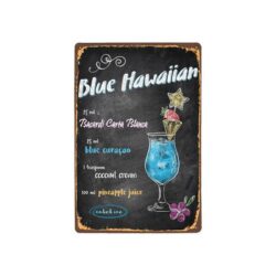 placca in metallo vintage blu hawaiano