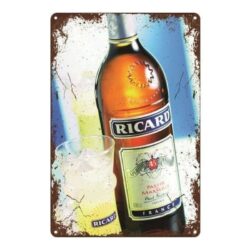 bottiglia ricard placca metallica vintage
