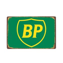 placca metallica vintage bp