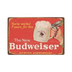 serbatoio budweiser vintage con placca in metallo