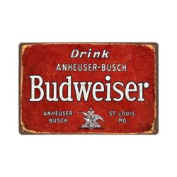 piastra metallo per bevanda budweiser vintage