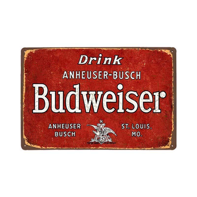 piastra metallo per bevanda budweiser vintage piastra metallo per bevanda budweiser vintage