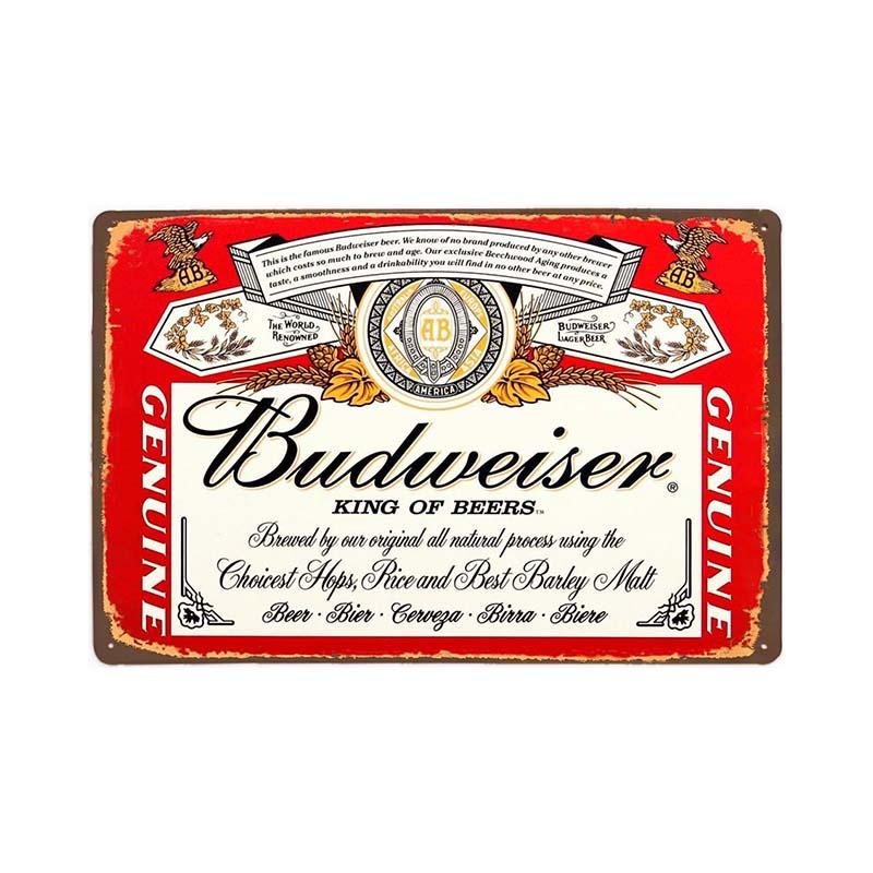 placca metallo budweiser vintage 1 placca metallo budweiser vintage 1