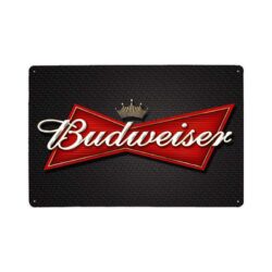 placca metallo vintage budweiser rosso nero