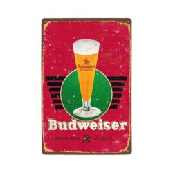 placca metallo vetro budweiser vintage