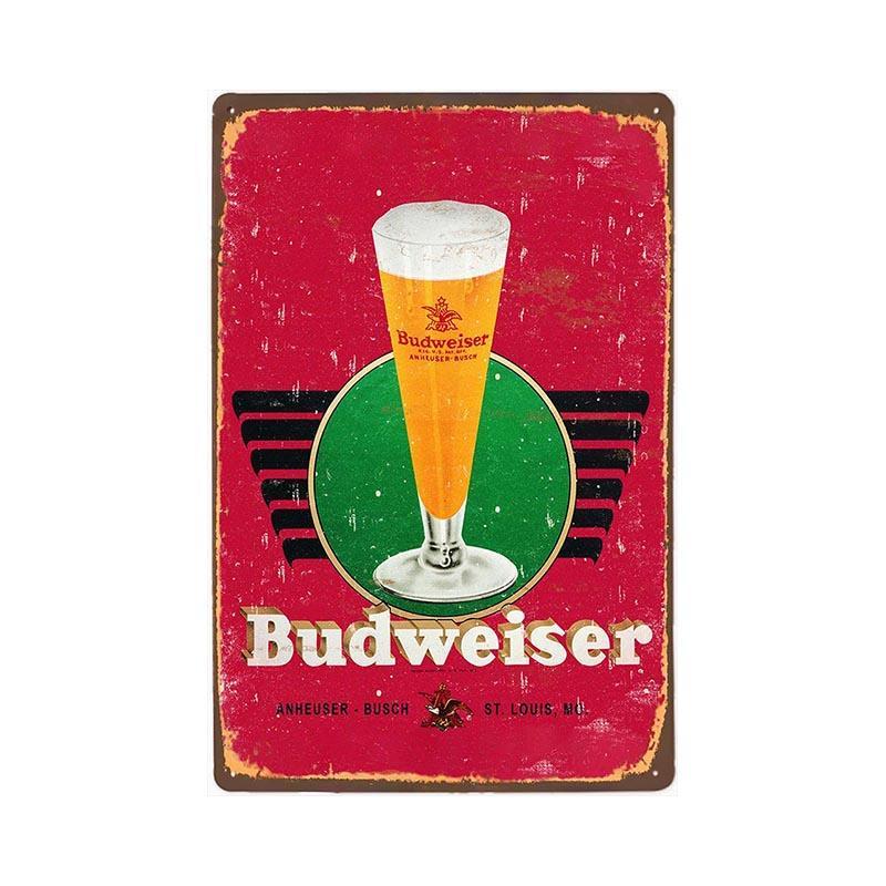 placca metallo vetro budweiser vintage placca metallo vetro budweiser vintage