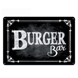 hamburger bar vintage con piastra in metallo