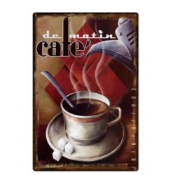 piastra metallica vintage cafe du matin