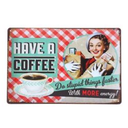 vintage metal plate cafe casalinga