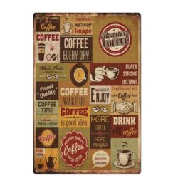 vintage metal plate coffee every day 1