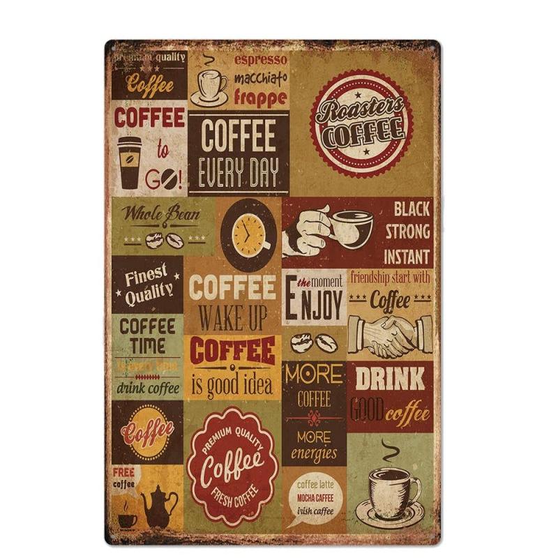 vintage metal plate coffee every day 1 vintage metal plate coffee every day 1