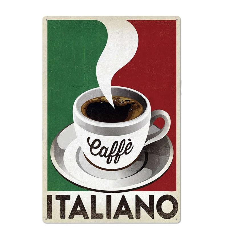 placca metallo vintage caffe italiano placca metallo vintage caffe italiano