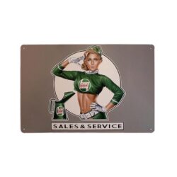 placca metallo pin up vintage castrol