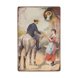 birra cavalier con piastra metallica vintage