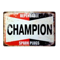 placca metallo vintage champion dependable candele 1