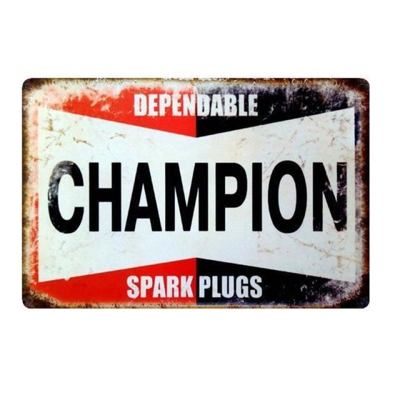 placca metallo vintage champion dependable candele 1 placca metallo vintage champion dependable candele 1