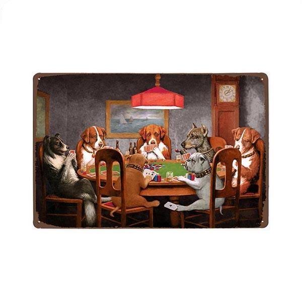 placca metallo vintage dogs poker placca metallo vintage dogs poker