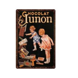 placca metallo junon cioccolato vintage