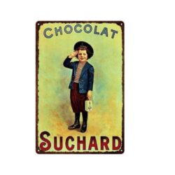 placca metallo vintage cioccolato suchard ecolier