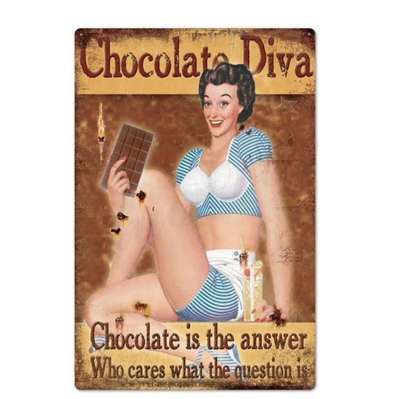 placca metallo diva cioccolato vintage placca metallo diva cioccolato vintage