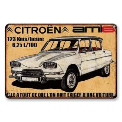 placca metallica vintage citroen ami 6