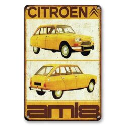placca metallica vintage citroen ami 8