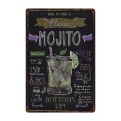 placca metallo vintage classica mojito