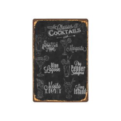 cocktail classici placca metallica vintage
