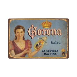 placca metallo vintage corona extra pin up