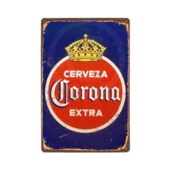 placca in metallo vintage corona extra rossa e blu