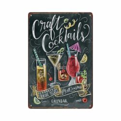 placca metallo vintage cocktail artigianali
