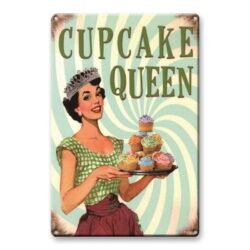 placca metallo vintage cupcake queen