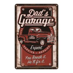 vintage dads garage metal plate 1