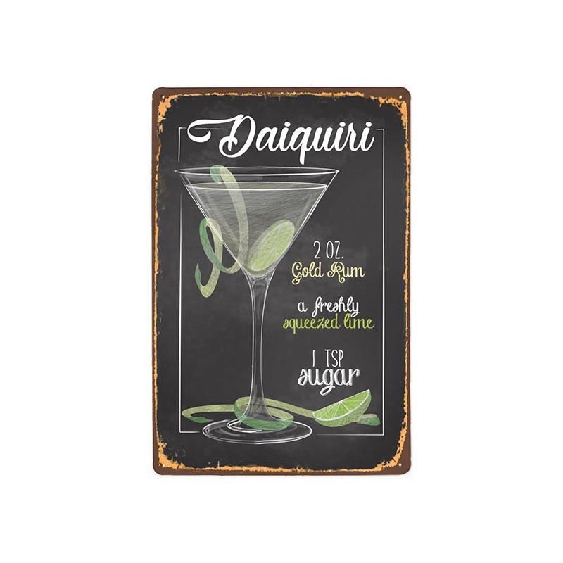 placca metallo vintage daiquiri placca metallo vintage daiquiri
