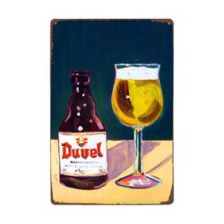 disegno duvel placca metallica vintage