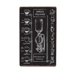 produzione espresso vintage placca metallica