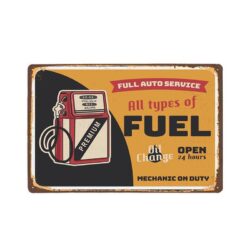 placca metallo vintage carburante
