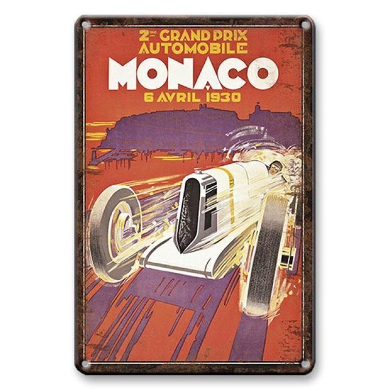 placca metallo vintage grand prix monaco 1930 placca metallo vintage grand prix monaco 1930