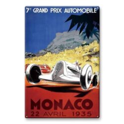 placca metallo vintage grand prix monaco 1935