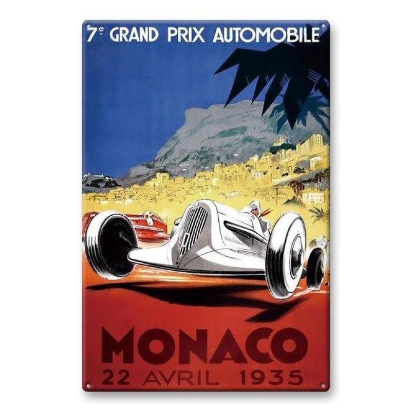placca metallo vintage grand prix monaco 1935 placca metallo vintage grand prix monaco 1935