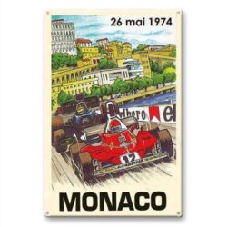 placca metallo vintage gran premio monaco 1974