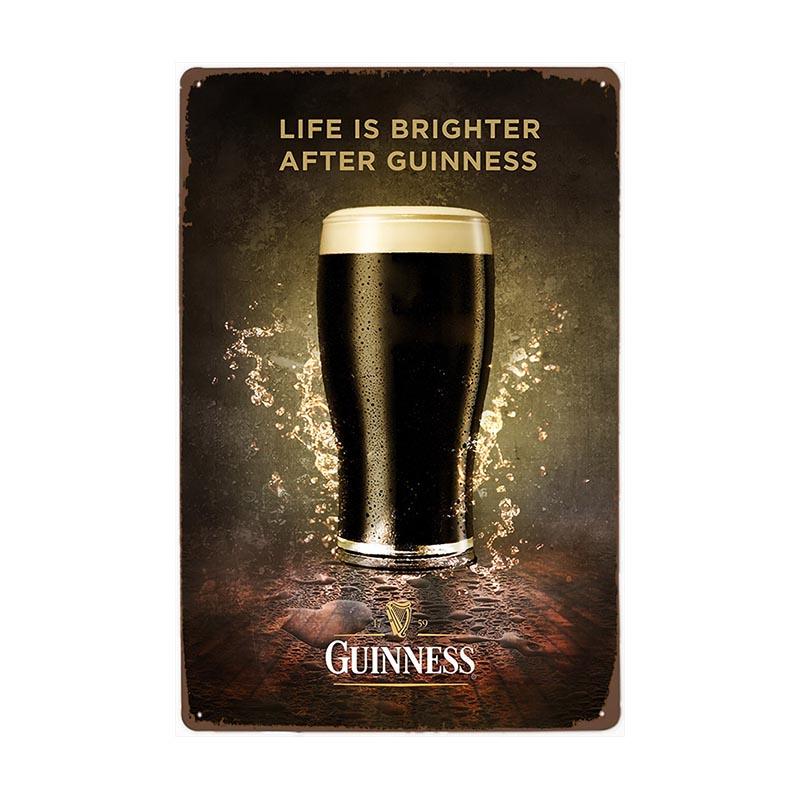 placca metallo bicchiere guinness vintage placca metallo bicchiere guinness vintage