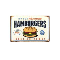piastra metallo hamburger vintage
