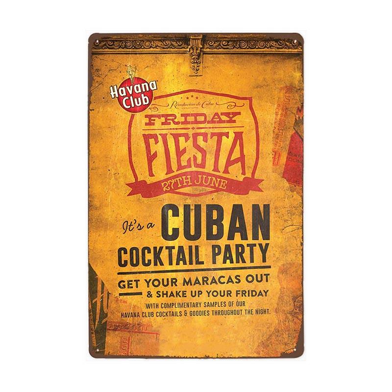 placca metallo vintage havana club fiesta placca metallo vintage havana club fiesta