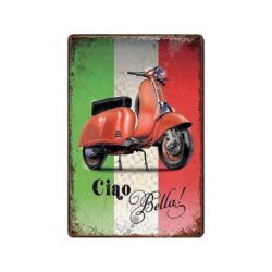 placca metallo vintage italia